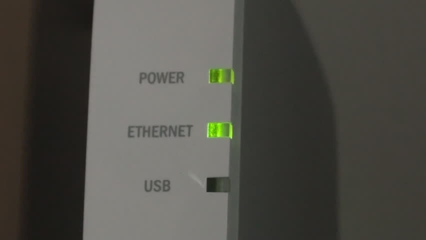 Electrical signal blinking on a modem and at the end of an Ethernet cable