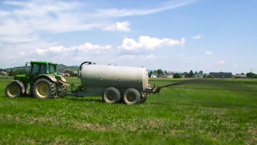 Tractor working on the field
