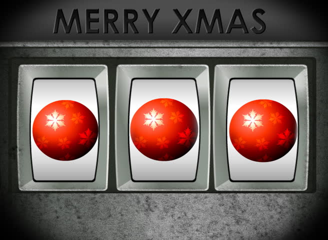 Christmas loop of a slot machine with Christmas decorations.