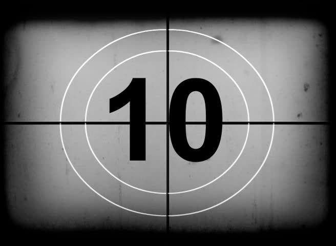 Old cinema countdown for New Year's Eve.