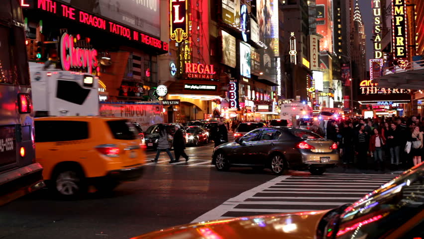 NEW YORK CITY, NY - NOVEMBER 24: New York City Traffic at Night on Thanksgiving Day November 24, 2011 in New York City, New York. 