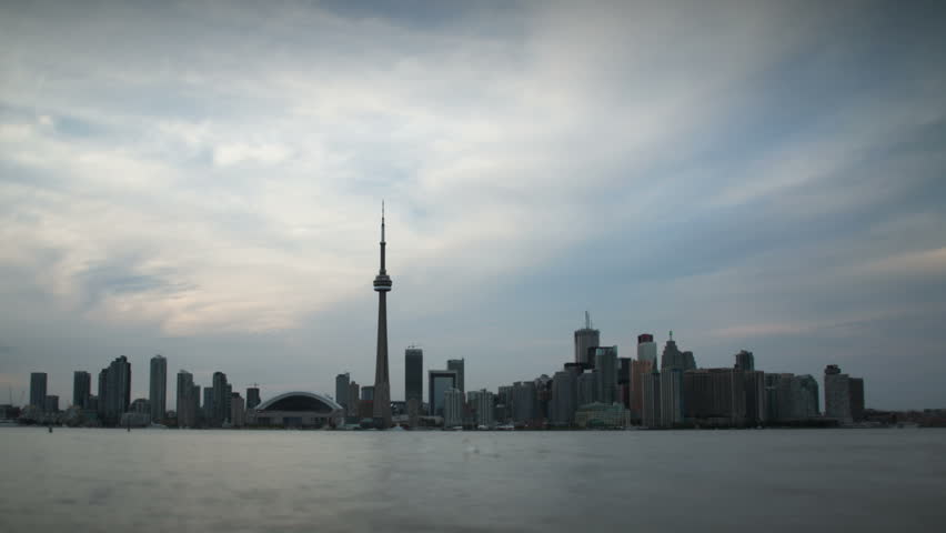Toronto skyline day to night timelapse