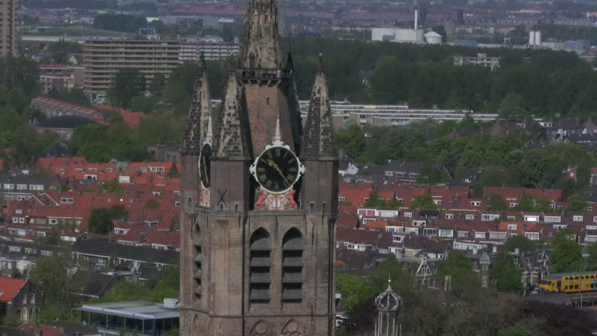 View from Nieuwe on Oude kerk, Delft, Netherlands