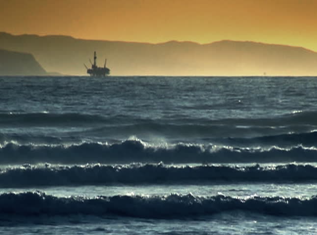 Oil Rig Drilling Platform on Horizon