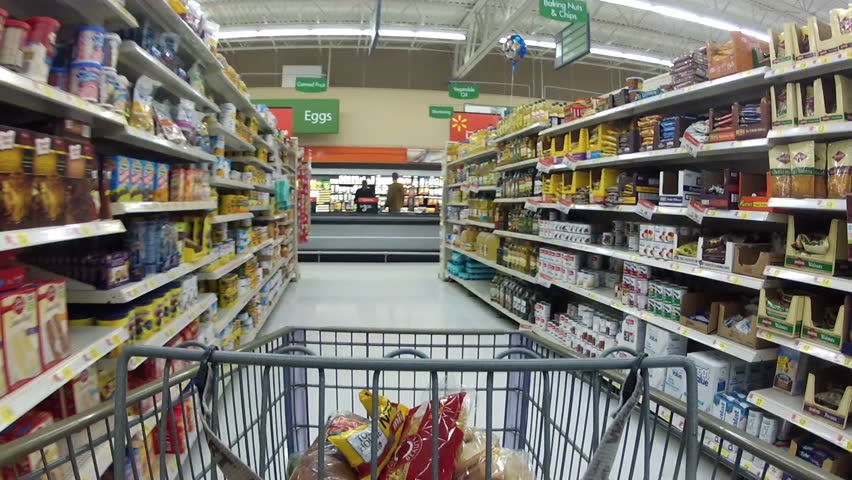 EPHRAM, UT - DEC 13 - (Fast motion) Consumers purchase goods at Walmart during the busy holiday season December 13, 2011 in Ephram, Utah.