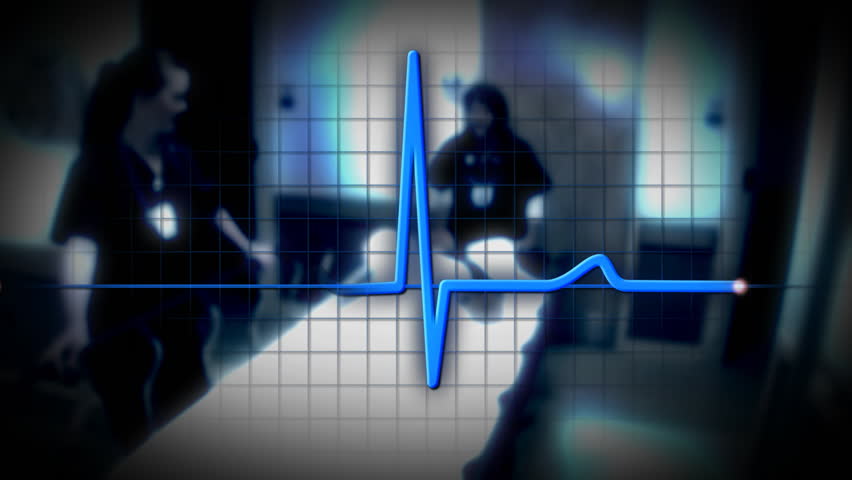 A stylized look at a woman patient on stretcher.