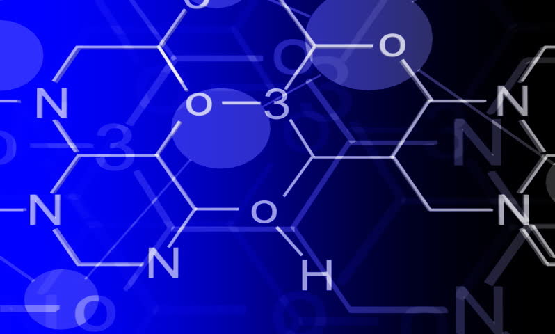 footage of molecule with nitrogen and oxygen