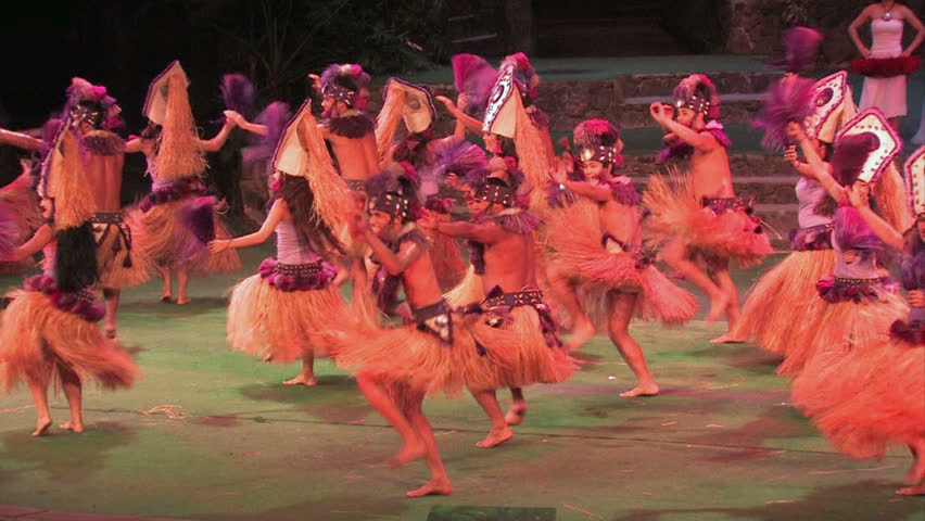 LAIE, OAHU, HAWAII CIRCA FEB 2011: Spectators visit Polynesian Cultural Center at BYU Hawaii students earn money by presenting shows in Laie Oahu Hawaii. Tahiti culture.