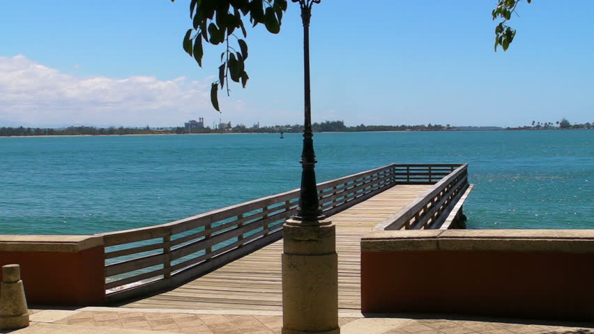 Tourist pier at Paseo de la Princesa in Old San Juan, Puerto Rico