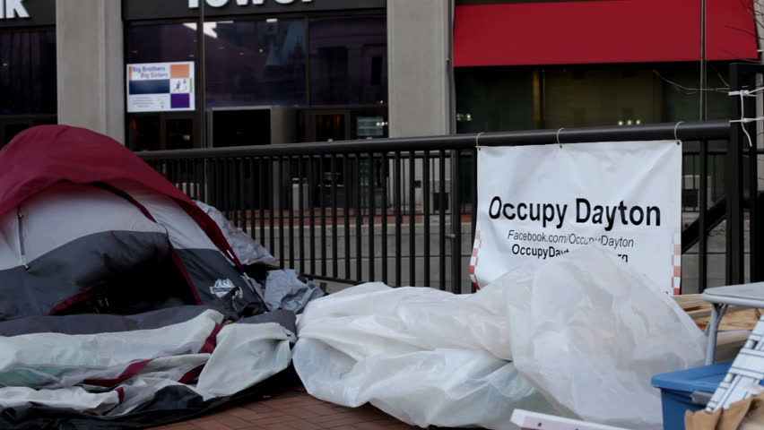 DAYTON, OHIO - NOV 17: Occupy Dayton at City Center in Downtown at Campsite for protesters with the same beliefs as Occupy Wall Street in Dayton, Ohio on November 17, 2011.