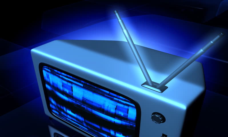 footage of a television monitor
