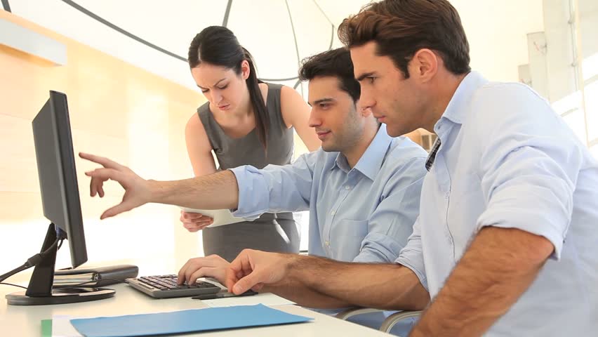 Sales people meeting in office
