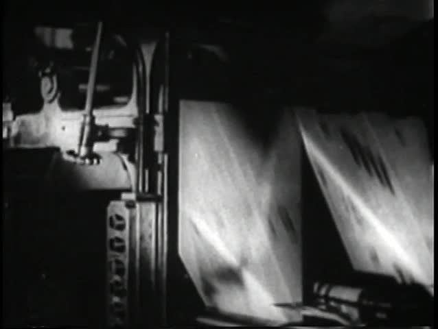 Printing press printing newspapers