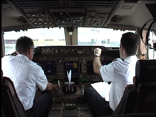 two pilots while flight preparation