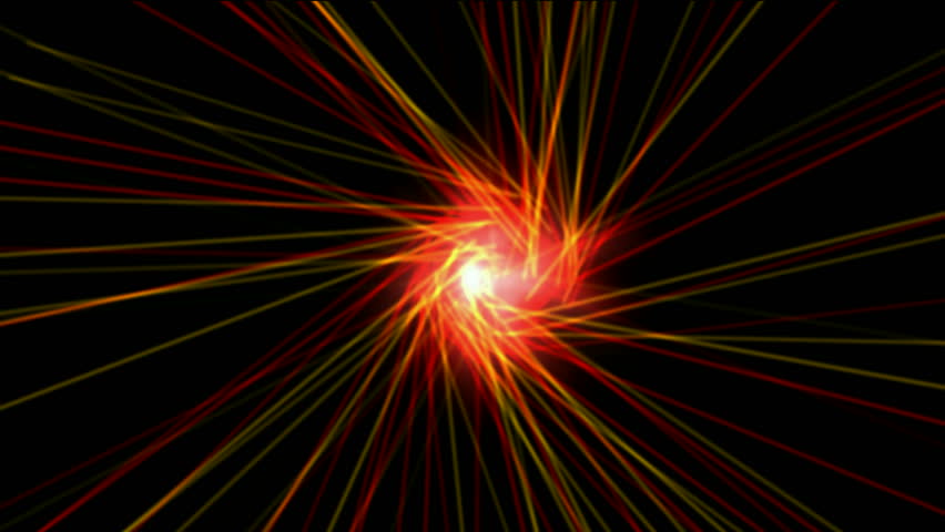 red fireball nucleus launch lines probe in space,computer virtual data fibre optic cable rays light.