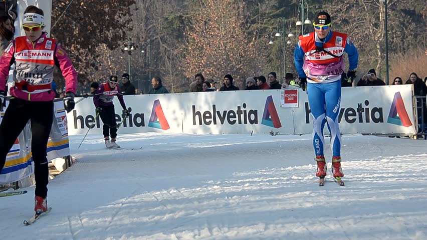 MILAN - JANUARY 14: World Cup cross-country skiing competition on January 14, 2012 in Milan. 2012 was the first year for Italy to host this sporting competition.  