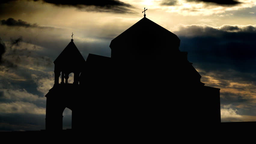 Armenia Hripsime clouds - Saint Hripsima Church is one of the oldest surviving churches in Armenia. This church together with other nearby sites is a UNESCO World Heritage Site. 