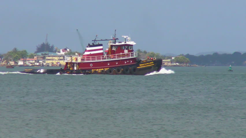 SAN JUAN, PUERTO RICO - JULY 6: Tugboat in San Juan Harbor - July 6, 2011 .
