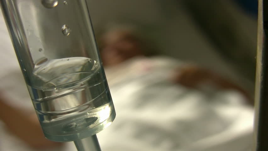 Sick diabetic women in hospital room