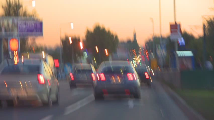 KRAKOW, POLAND: CIRCA 2011: Rush-hour traffic on Zakopianka Street.