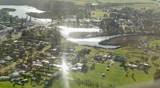 Flying over an Australian Coastal Inlet Looking Into the Sun - Victoria, Australia - Afternoon Light - Aerial - HD 1920x1080p25