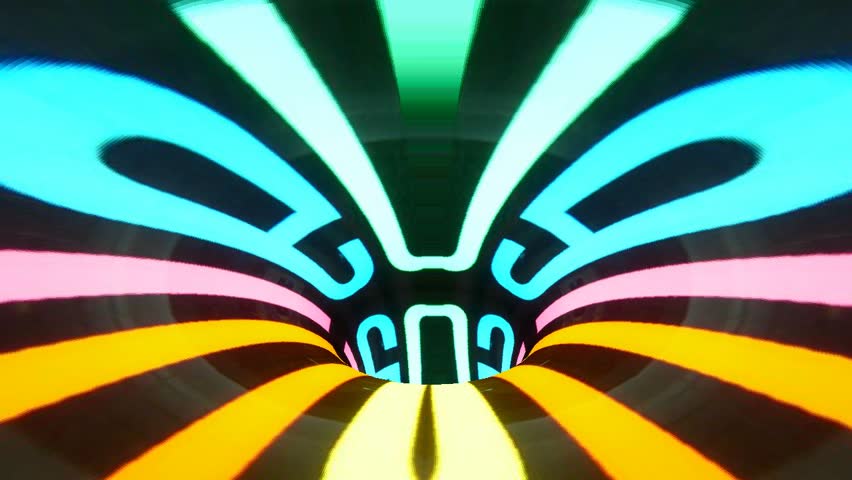 High Definition 3D Animation - Looping Sci-Fi Color Tunnel Well Warp - Club & Music Video Visual - 1280 * 720 pixels wide 