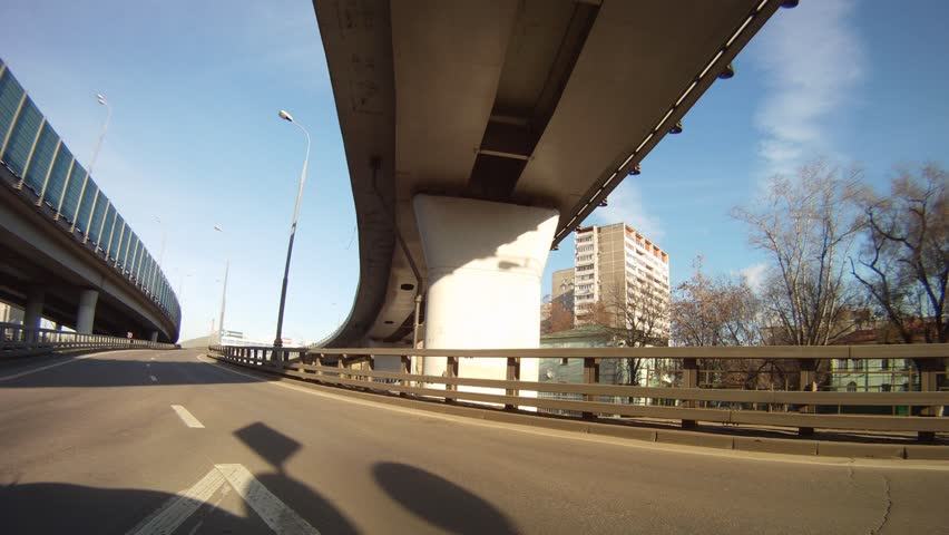MOSCOW - NOV 11: (Timelapse View) Cars leave tunnel and go on highway on Third Transport Ring, on Nov 11, 2011 in Moscow, Russia