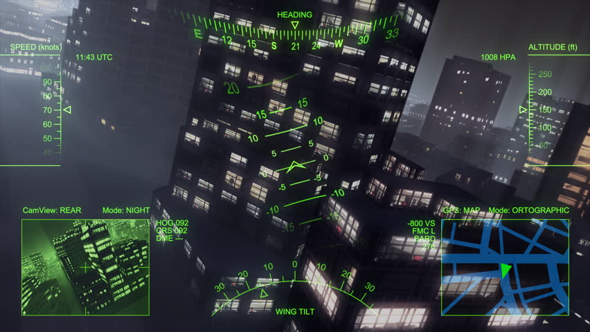 3d helicopter flight over big city at night. Loop.