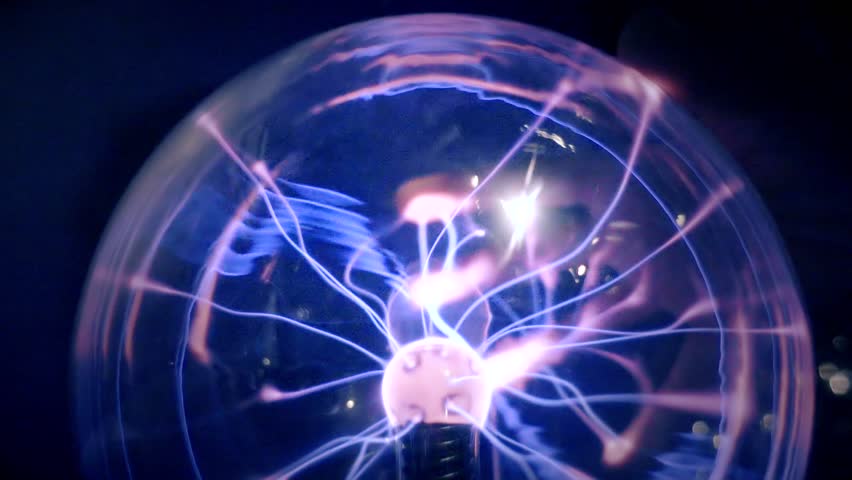 Plasma Ball Lamp Energy Hand Touching Glowing Glass Sphere Concept For Power Electricity Science And Physics Stock Footage Video 19101106