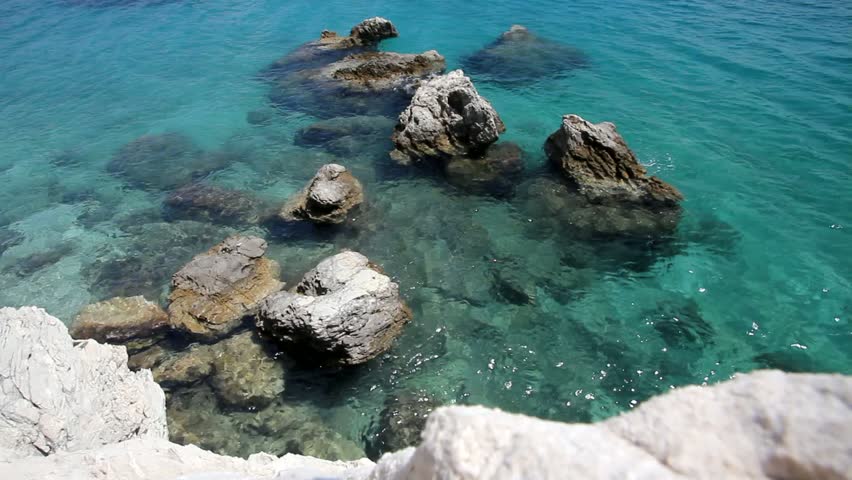 Croatia - beautiful Mediterranean coast landscape in Dalmatia. Marusici beach - Adriatic Sea (Makarska Riviera region).