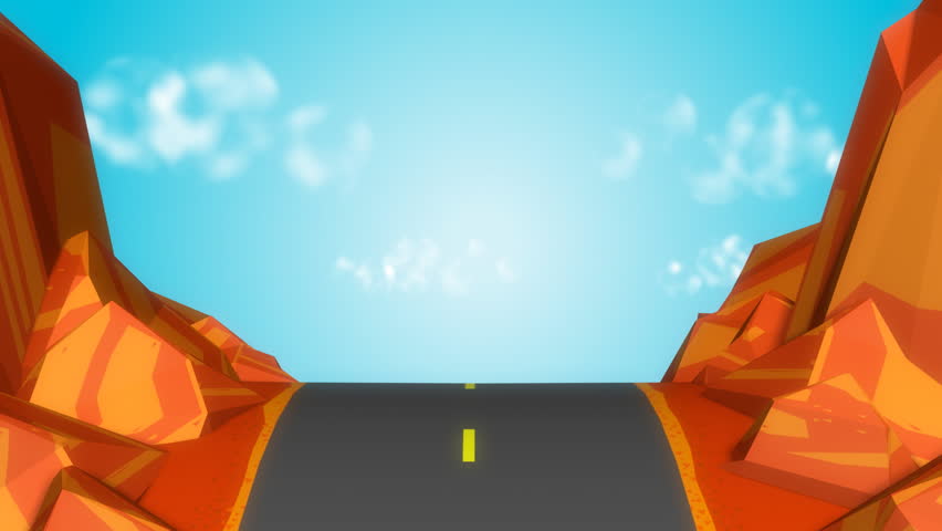 A 3D ride through a cartoon style canyon. This is a seamless loop.