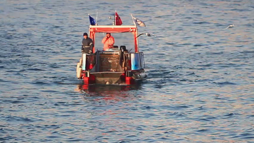 Water surface cleaning boat at Halic Bay on January 4, 2012 in Istanbul. Debris and bilge water collected by Istanbul municipality workers reaches about 30.000 tons/year 