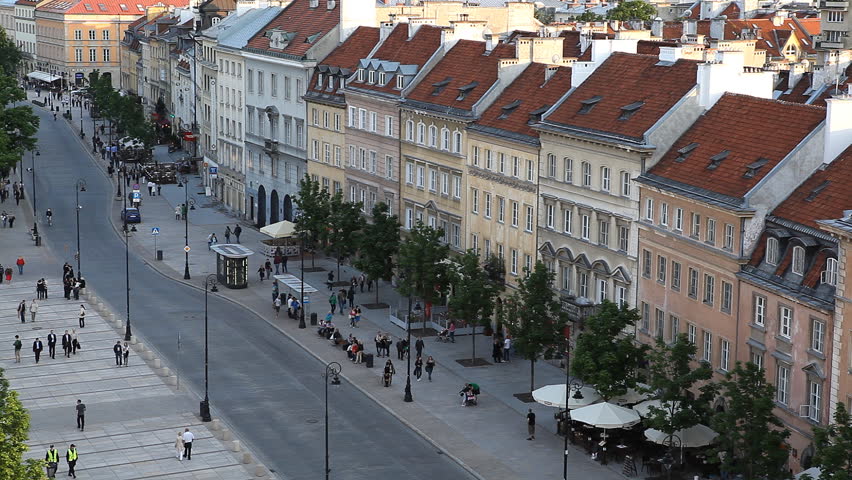 Warsaw Aerial Cityscape, Poland, Old Town, Krakowskie Przedmiescie