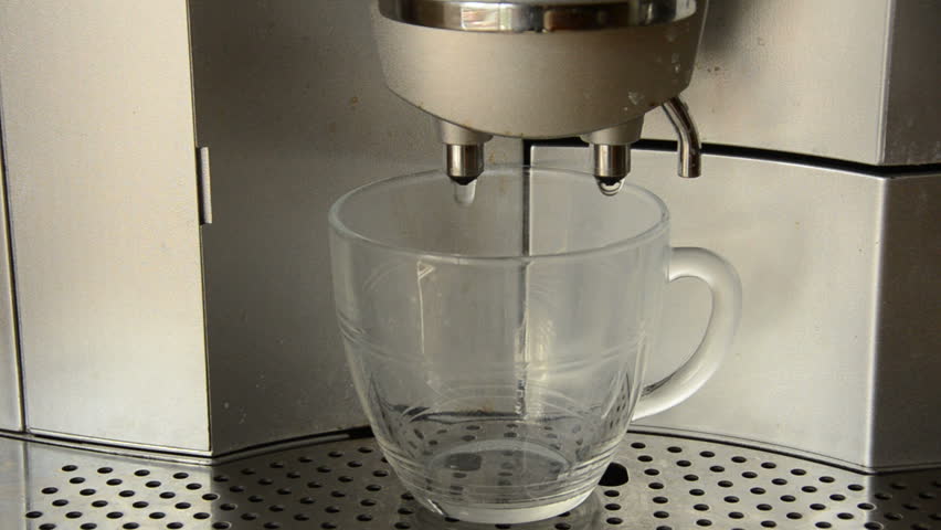 Superautomatic espresso machine brewing a double shot