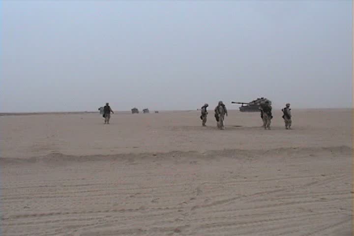 IRAQ - CIRCA 3/28-4/8/03: U.S. Soldiers moving North into Iraq.