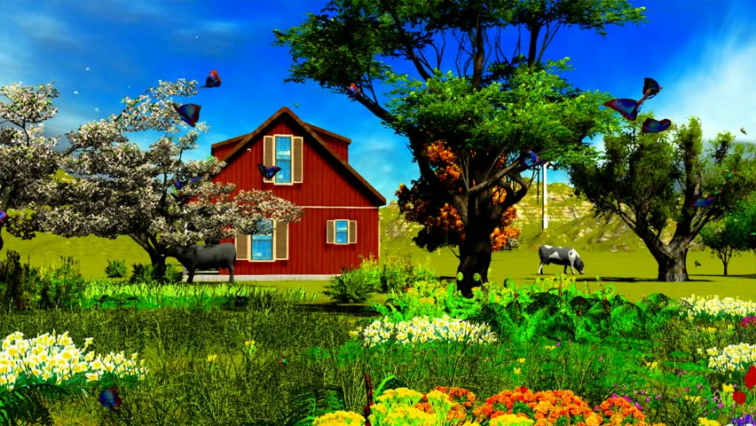 Farm ranch in spring time