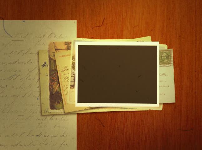 Nostalgic view of old postcards