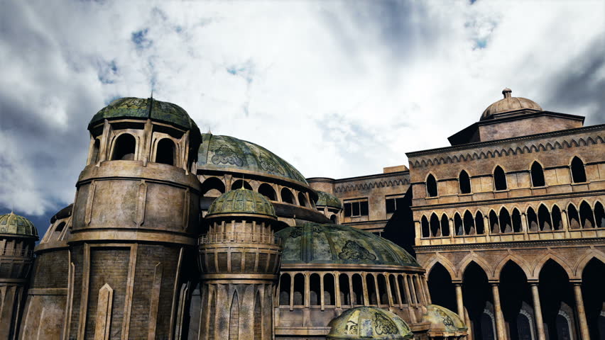 Byzantine Constantinople Clouds Timelapse Realistic 3D render and clouds timelapse