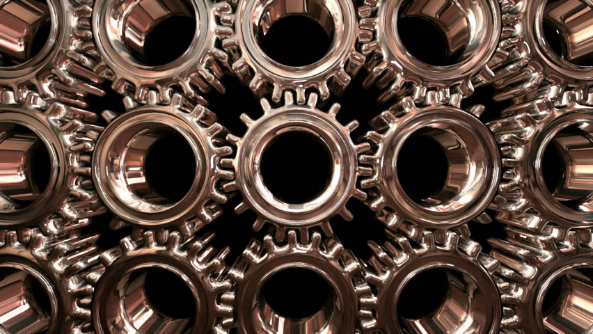 Rotation of gears with distortion for a  transition effect