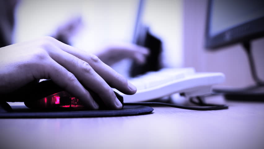 Computer mouse during work 