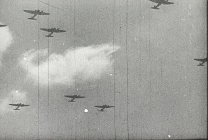 LONDON- CIRCA 1942-1944: World War II, Reconnaissance Planes Survey London