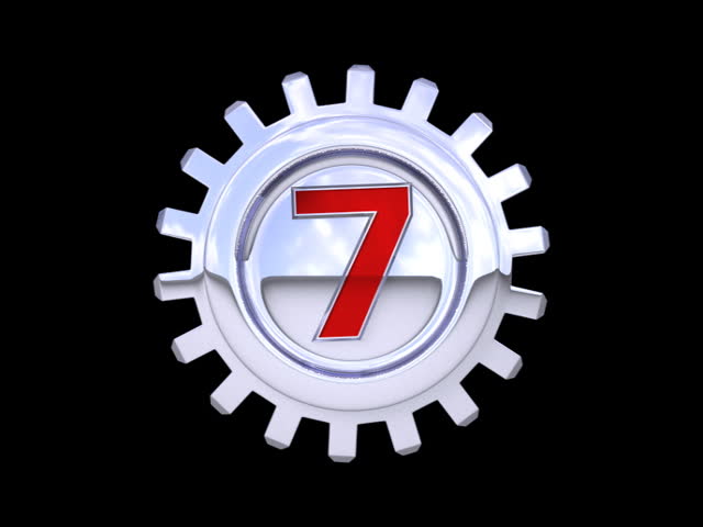Metallic rotating gear series. Number seven, eight, nine, zero. Easy to keying (key out color #000000). Each number is in seamless loop.