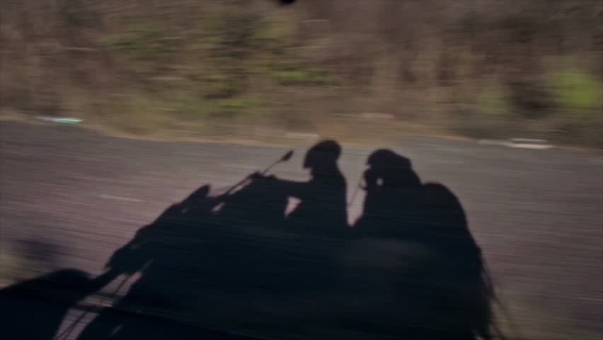 Motorcycle driving shadow