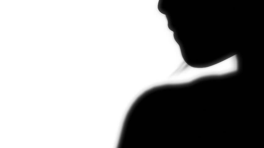 young woman with butterfly silhouettes on white