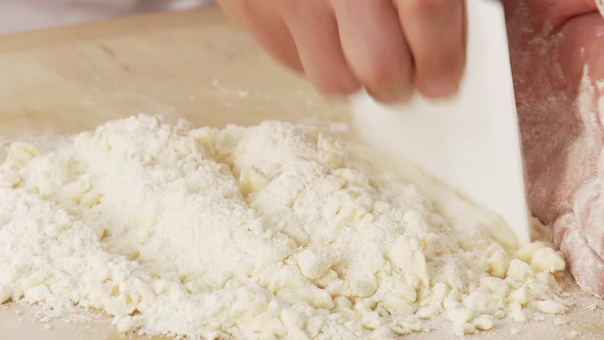 Butter and flour being mixed
