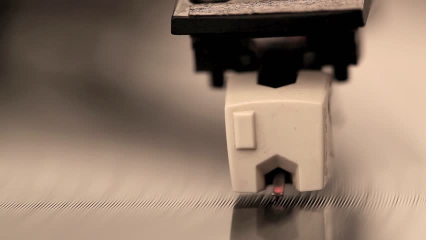 Needle on spinning record