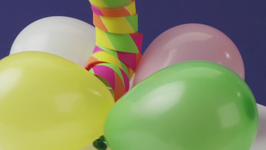 Balloons and paper streamers