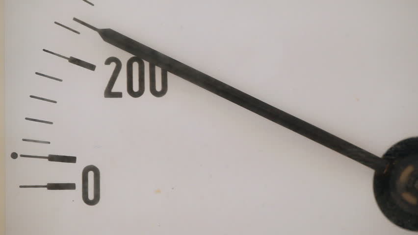 Vintage analog volt meter close up
