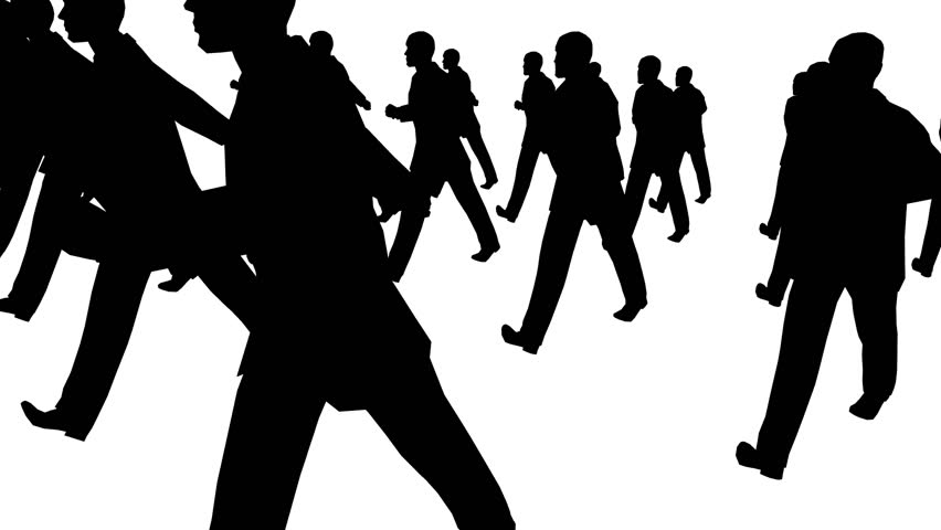 many businessman marching