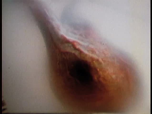 Close-up of heart beating in liquid